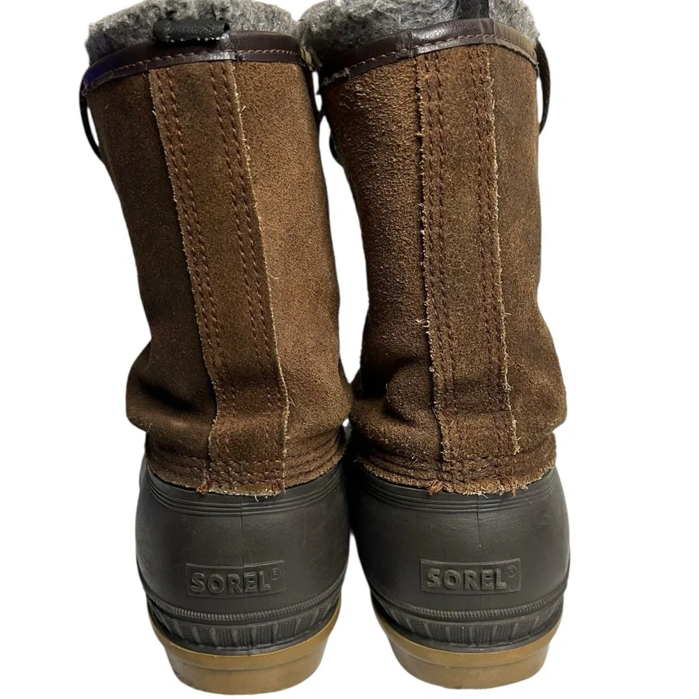 Sorel Men’s 8 Caribou Duck Boots Brown Suede Leather Waterproof‎ Made in Canada